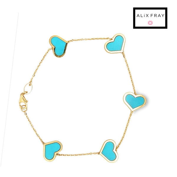 14kt Large Heart Bracelet