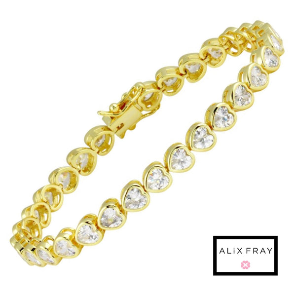 Heart Tennis Bracelet