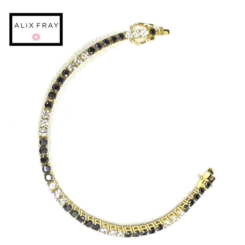 Black & White Tennis Bracelet