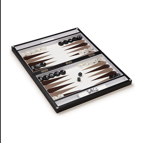 Leather and Marble Backgammon Set
