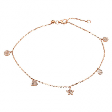 14kt Multi Charm Anklet