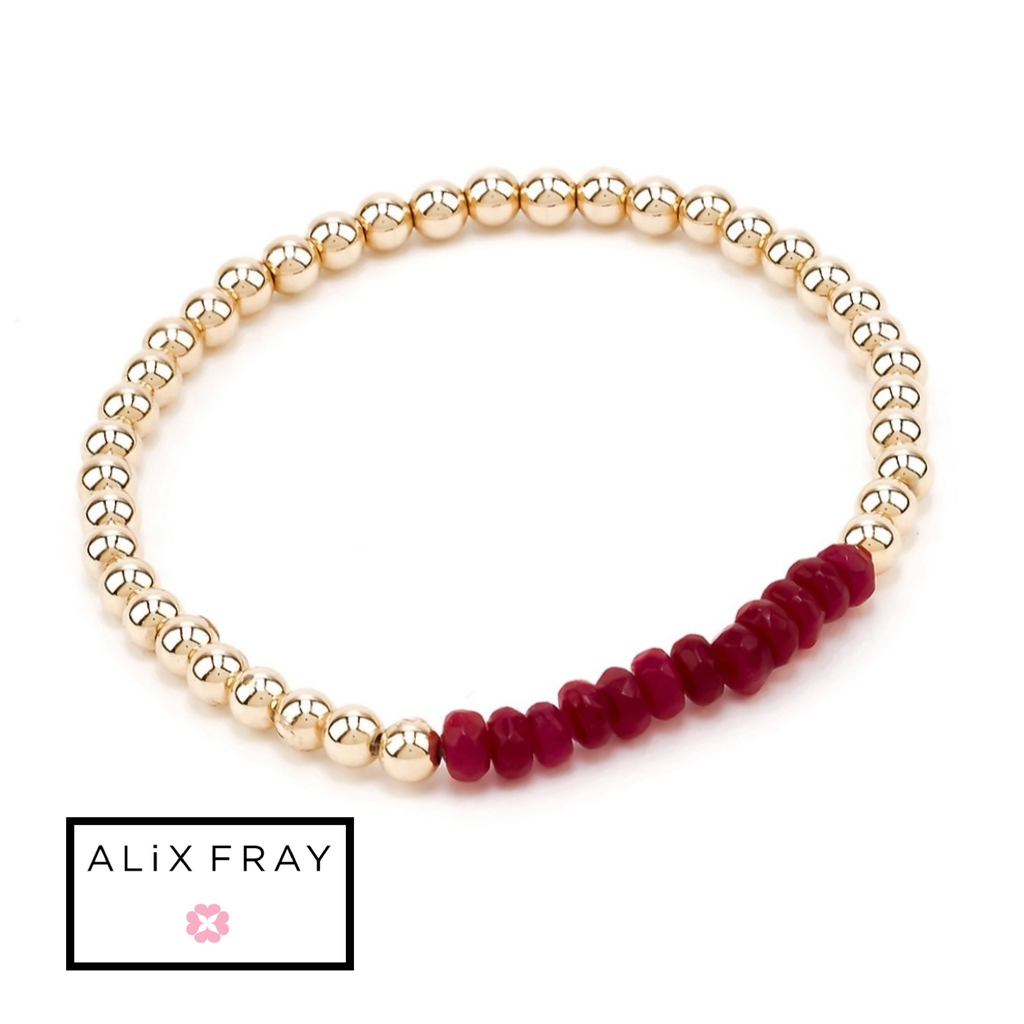 Ruby Beaded Bracelet