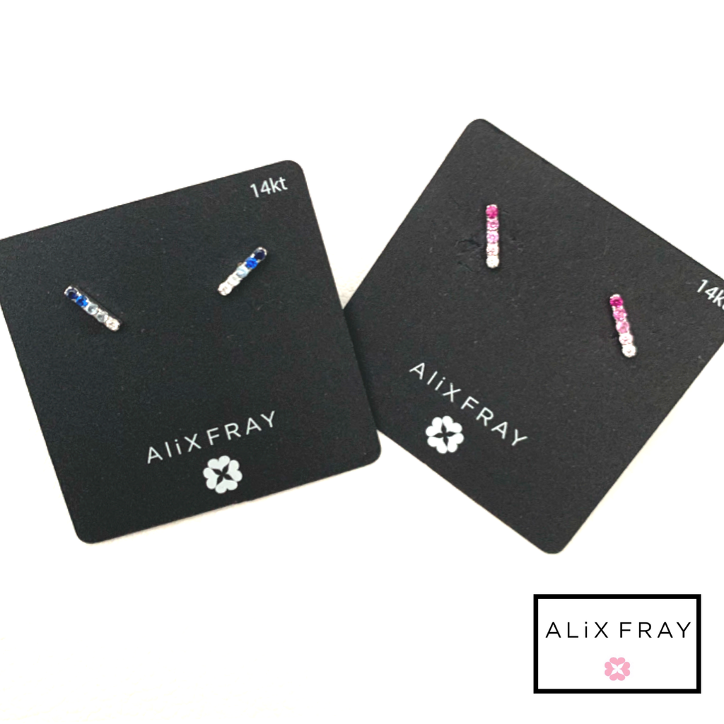 14kt Sapphire Bar Earrings