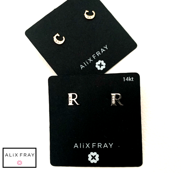 14kt Initial Earrings