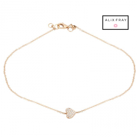 14kt Diamond Heart Anklet