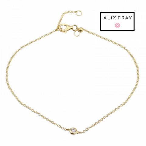 14kt Bezel Set Diamond Anklet