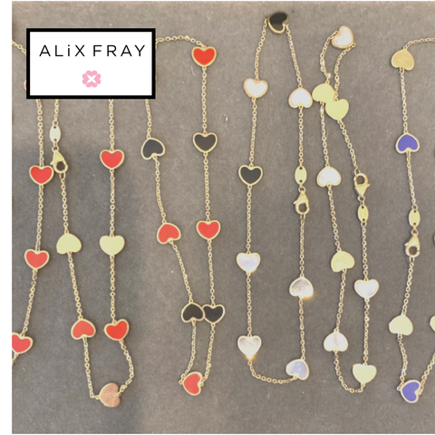 14kt Color Heart Anklet