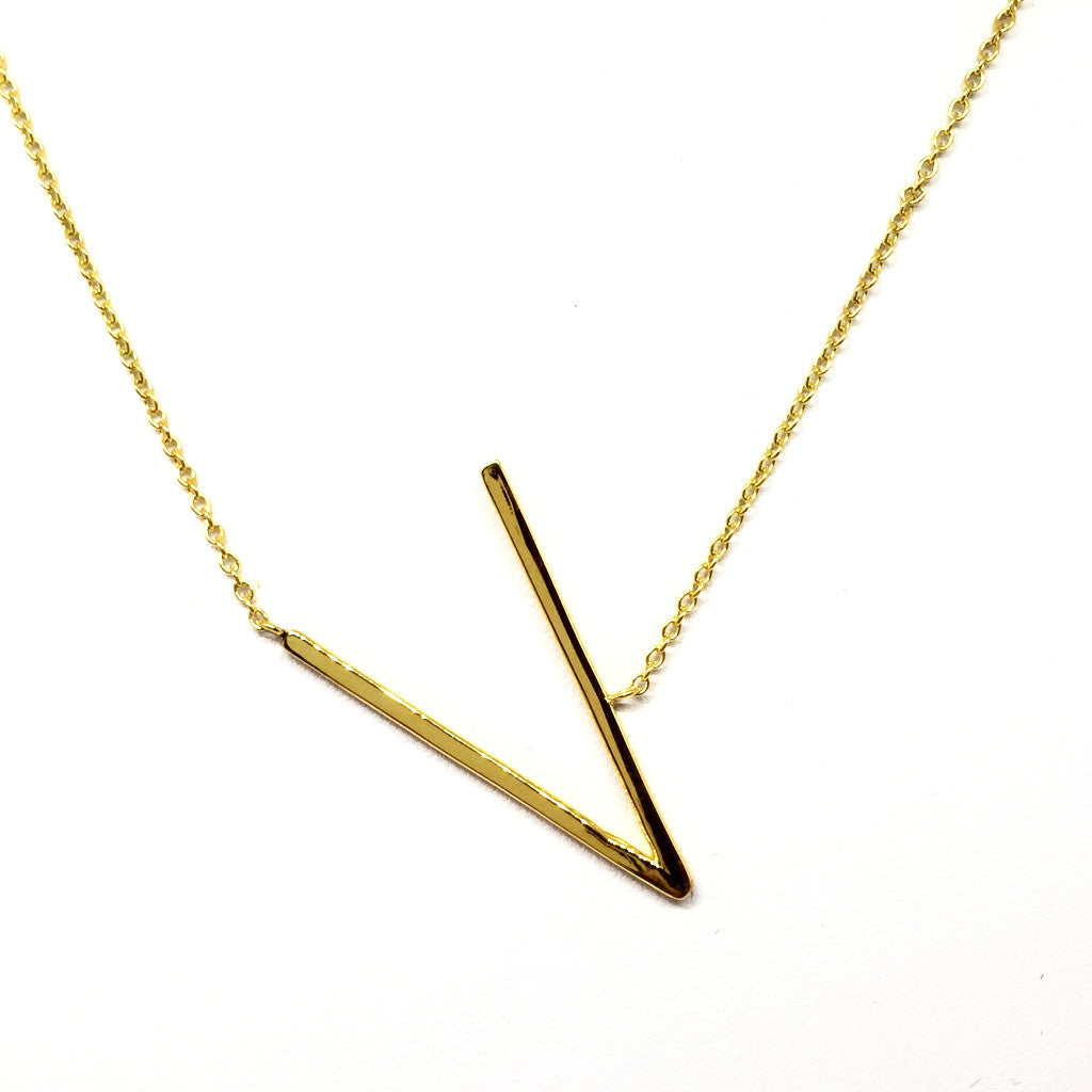 "V" Initial Necklace