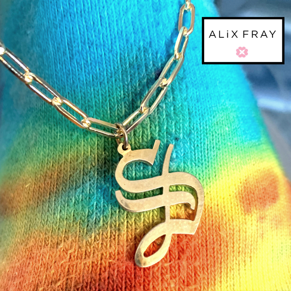 Paper Clip Initial Necklace