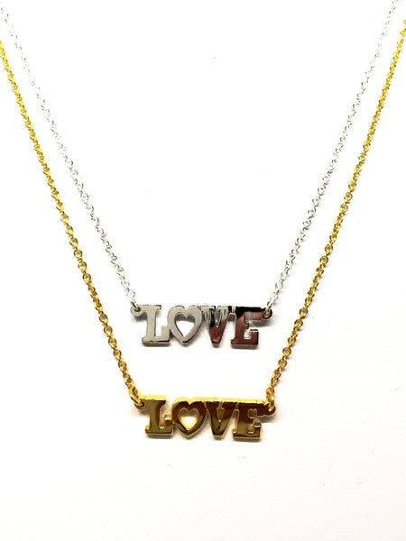 Love necklace with Heart or CZ