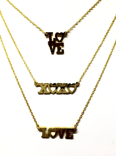 "LOVE"  Mini Square Necklace