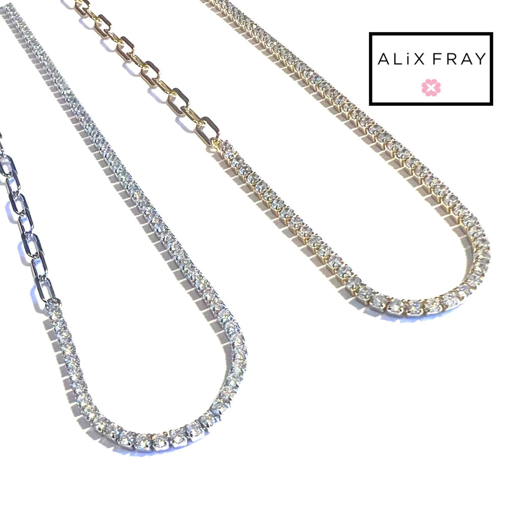 Tennis & Paperclip Link Necklace