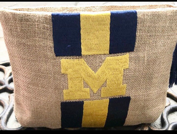 Stripe Jute Clutch