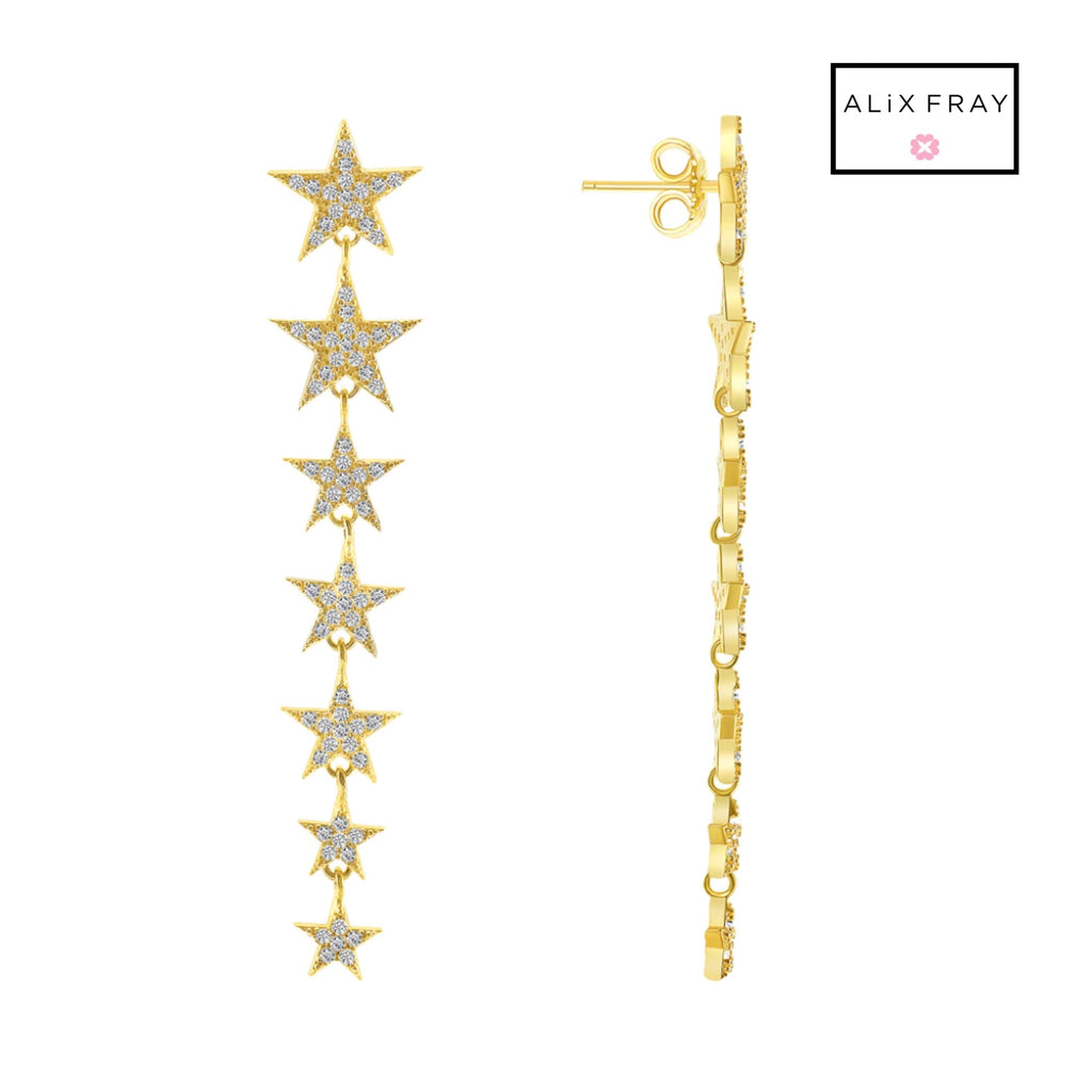 Multi Star Hanging Earrings