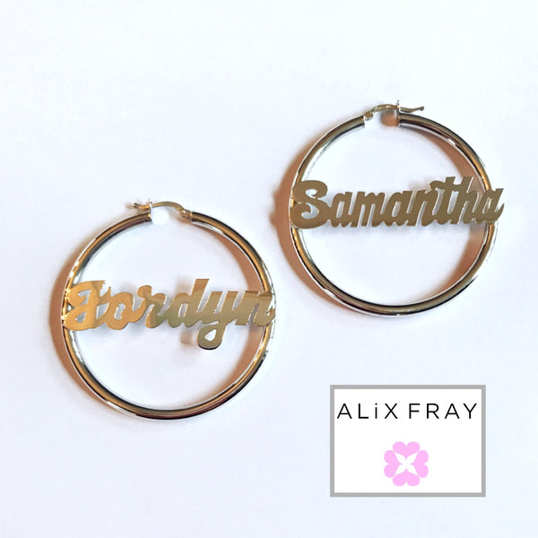 Kendall Name Hoop Earrings