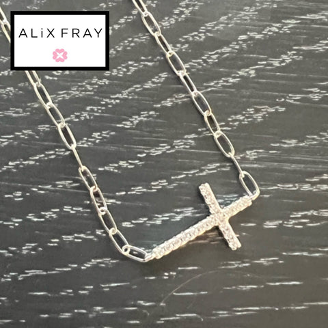 Cross Paperclip Necklace