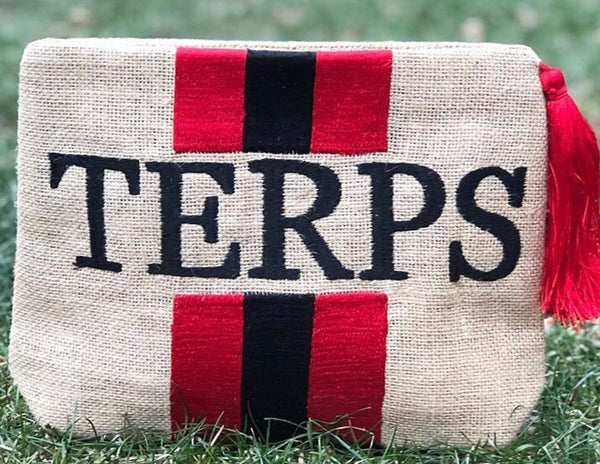 Stripe Jute Clutch