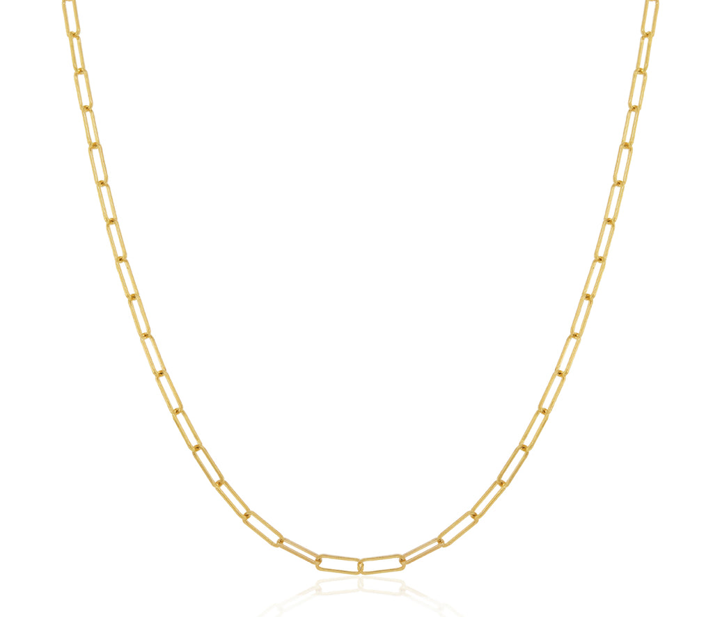 14kt Mini Paper Clip Chain