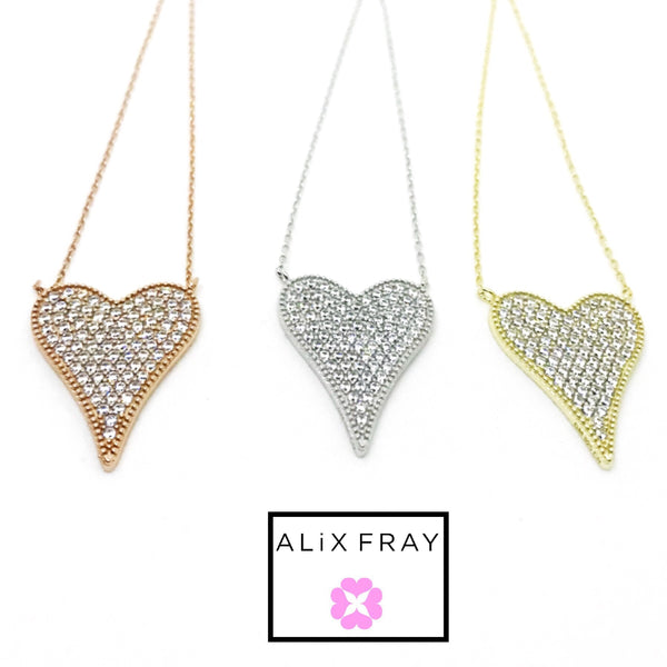 Drop  Double Heart Necklace