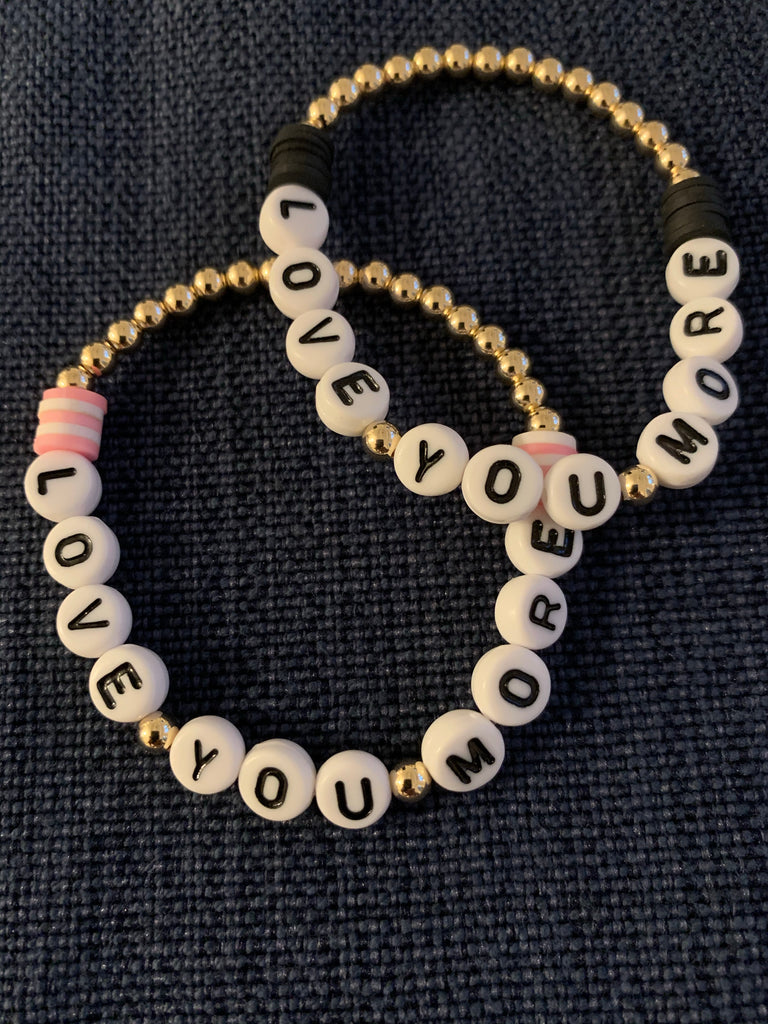 Beaded “Love You More” Ball Bracelet