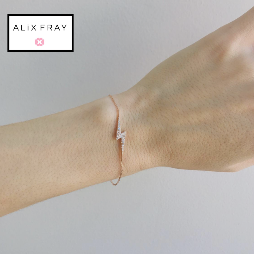 Lightning Bolt 14kt Rose Gold Bracelet