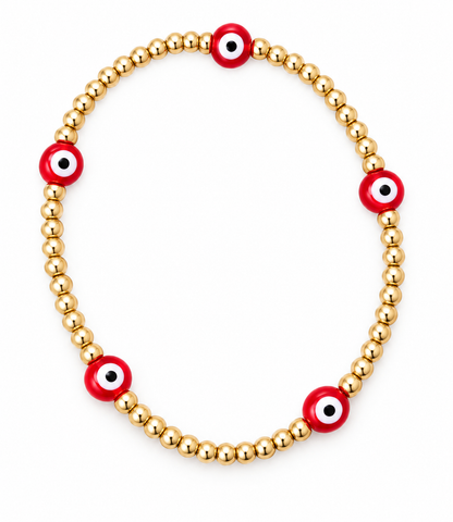 Evil Eye 14kt Ball Bracelet