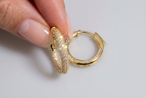 Pave Small Hoop Earring