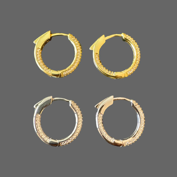 Pave Small Hoop Earring