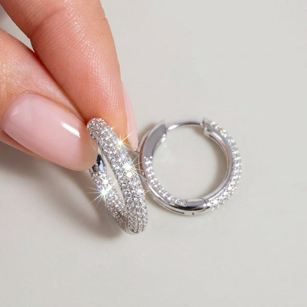 Pave Small Hoop Earring