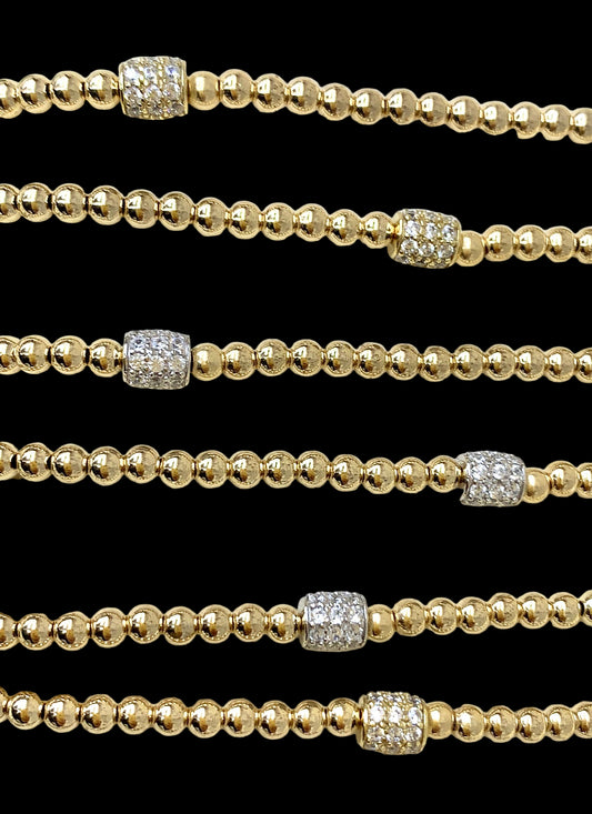 CZ Barrel Ball Bracelet
