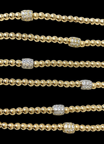 CZ Barrel Ball Bracelet