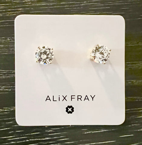Round CZ Gold Vermeil Studs