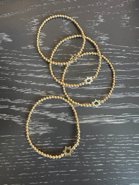 Jewish Star Gold Balll Bracelets