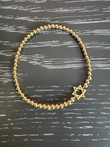 Jewish Star Gold Balll Bracelets