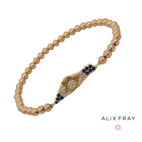 Map of Israel Gold Ball Bracelet