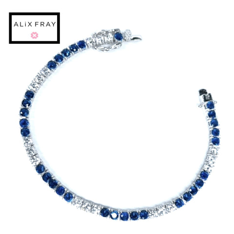 Blue & White Tennis Bracelet