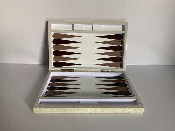 Leather and Marble Backgammon Set