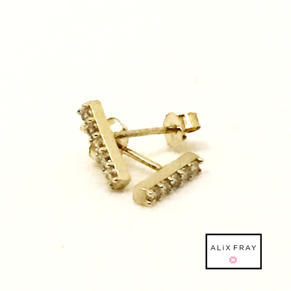 "MiniBar" 14kt Gold Earring