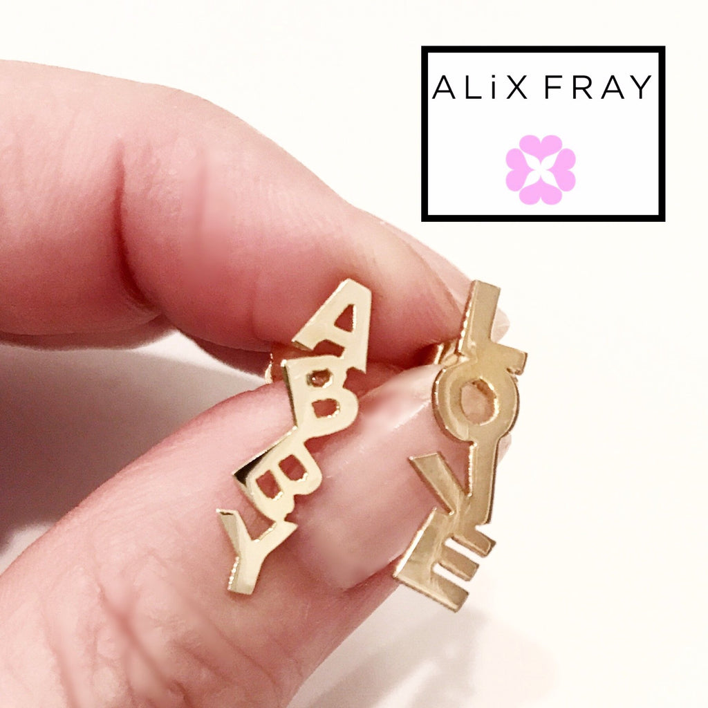 "Abby" Stacked Name Earrings