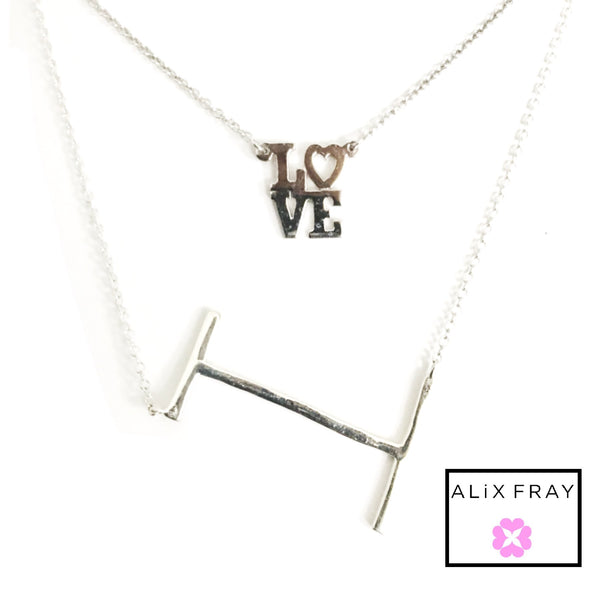"LOVE"  Mini Square Necklace