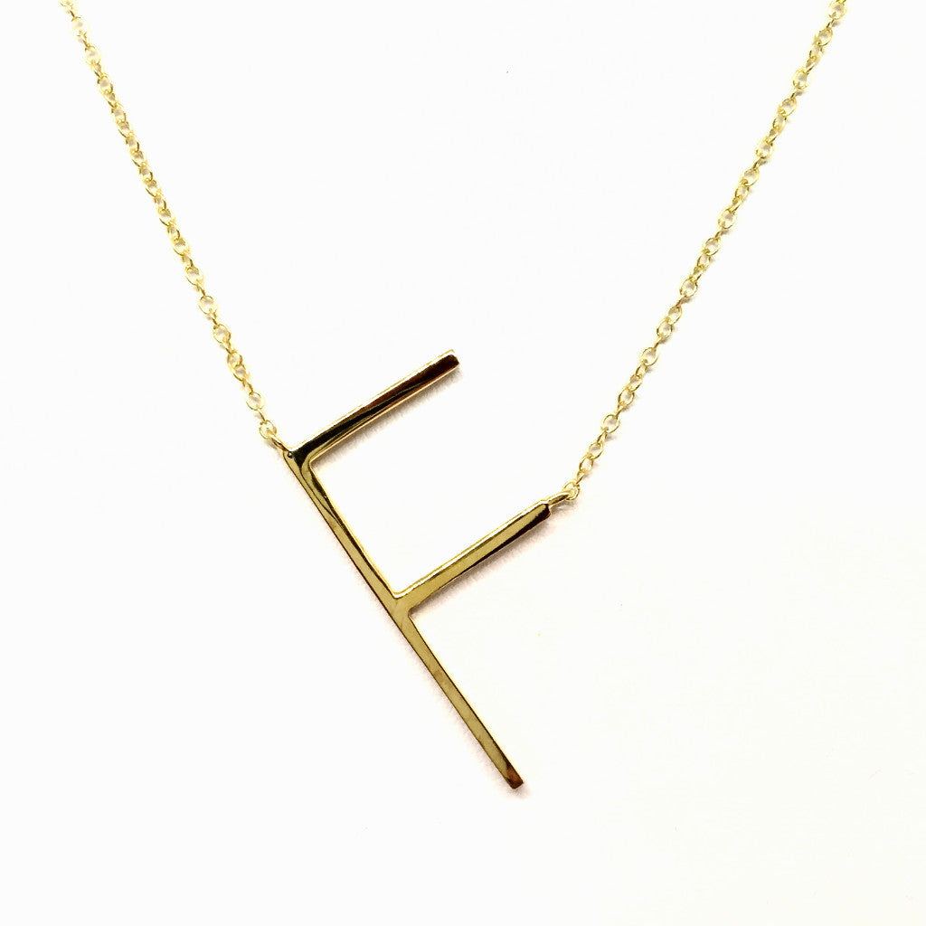 "F" Initial Necklace