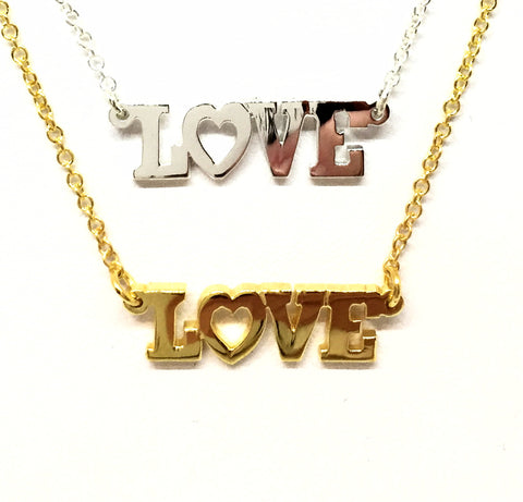 Love necklace with Heart or CZ