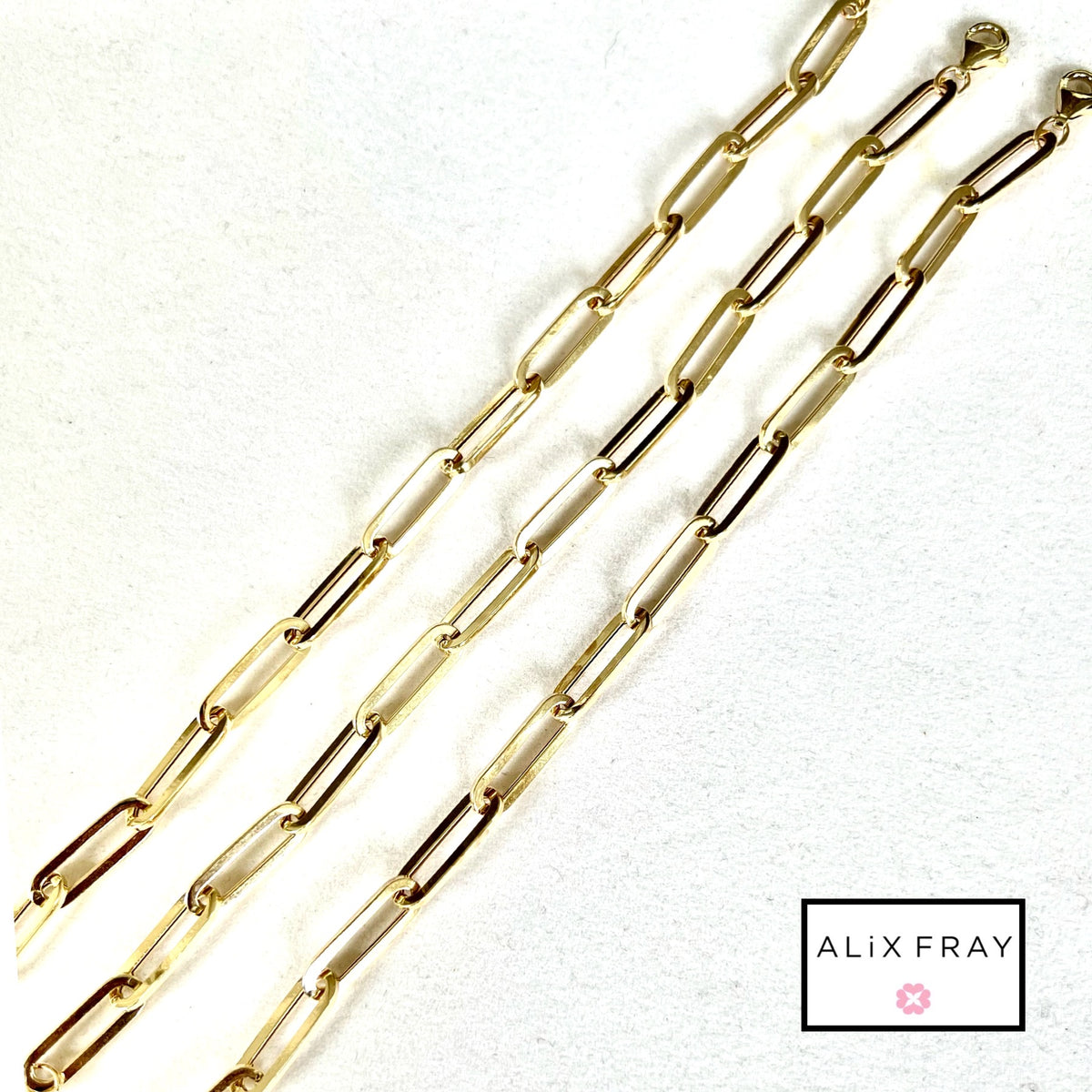 14 KT Large Paper Clip Bracelet