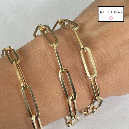 14 KT Large Paper Clip Bracelet