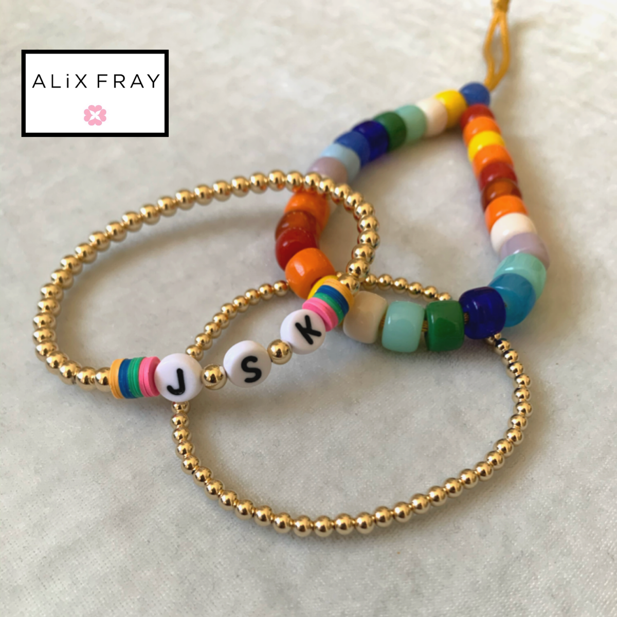 Beaded “Grateful”  & "Hope" Ball Bracelet
