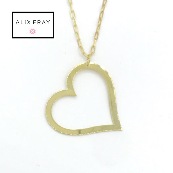 Long Angled Heart Necklace