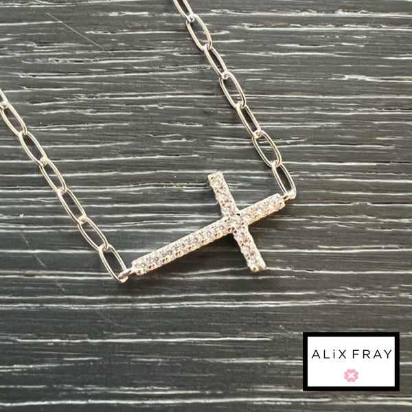 Cross Paperclip Necklace
